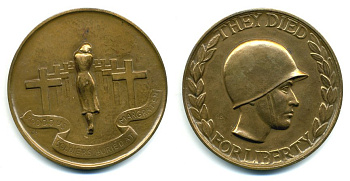 НИДЕРЛАНДЫ МЕДАЛЬ ND В ПАМЯТЬ 20000 ПОГИБШИХ ЗА СВОБОДУ, 54,3 мм, 87,6 гр бронза 1079-1-33