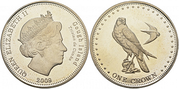 Остров Гоф (Тристан-да-Кунья) 1 крона 2009 сапсан KM 8 g медно-никель UNC M12-17