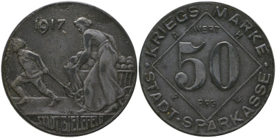 Билефельд (Бавария) 50 пфенингов 1917 Funck 40.4, Men05 2775.10, Men18 3552.10 цинк 4163-837