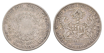 Великобритания, Сомерсет, Бристоль 1 шиллинг 1811 E. Bryan Dalton 21 серебро 1519-613