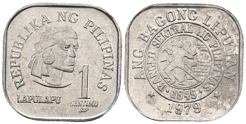 Филиппины 1 сентимо 1979 вождь острова Мактан Лапу-Лапу KM 205 алюминий  UNC  220-1112