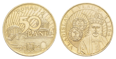 Румыния 50 бань (бани) 2014 650 лет началу правления Владислава I Влайку Schon 346 никель латунь 4635-155