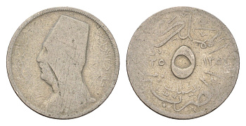 Египет 5 миллим 1935 АН 1354, Фуад I (1922-1952) KM 346 медно-никель 4674-158