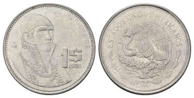 Мексика 1 песо 1985 KM 496 нержавеющая сталь UNC 4161-147