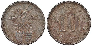 Германия, Люденшайд 10 пфеннигов 1917 Северный Рейн-Вестфалия, нотгельд Funck 309.1 железо 4121-323