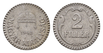 Венгрия 2 филлера 1942 KM 518 сталь 1531-344