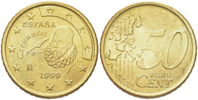 Испания 50 евроцентов 1999 KM 1045 нордик UNC 4126-1211