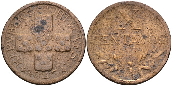 Португалия 10 сентаво 1947 KM 583 бронза 4588-437