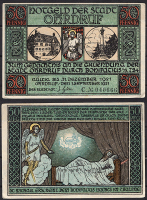 Германия, Ордруф 50 пфеннигов 1921 Нотгельд бумага 7555-59-4-1
