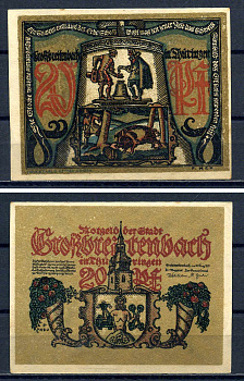 Гросбрайтенбах (Тюрингия) 20 пфеннигов 1921 картон aUNC 7556-22-2-2