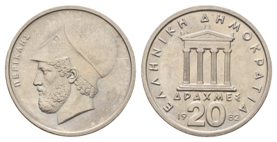 Греция 20 драхм 1982 Перикл, пантеон KM 133 медно-никель 4667-914