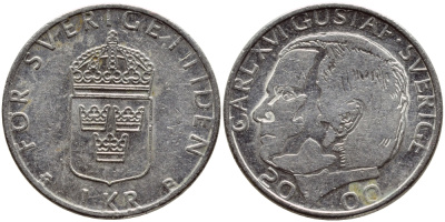 Швеция 1 крона 2000 Карл XVI Густав (1973- ) KM 852а медно-никель 4379-636