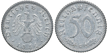 Германия 50 рейхспфеннигов 1941 G KM 96, J. 372 алюминий 72-1322