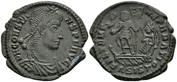 Римская Империя центенионалий 348 - 350 Констант FEL TEMP REPARATIO Сисция Extremely fine (C3) RIC 244 бронза 1073-3-3-1