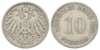 Германия 10 пфеннигов 1898 F KM 12, J. 13 медно-никель 4701-1111