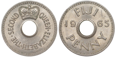 Фиджи 1 пенни 1965 Елизавета II (1952- ) KM 21 медно-никель 51-2925