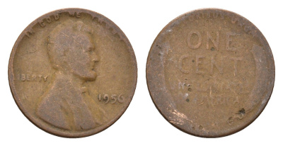 США 1 цент 1956 Линкольн KM 132 бронза 4674-716