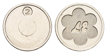 Италия жетон L2 диаметр 19,5 мм, вес 4,1 гр никель 4669-239