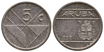 Аруба 5 центов 1988 Беатрикс (1980-2013) КМ 1 сталь плакированная никелем 4110-1752