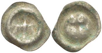 Польша 1 пфенниг (Hohlpfennig) XIII-XIV век брактеат (малый пфенниг) пуговичного типа, вес 0,18 гр., изображение орла серебро 1517-1332