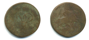 РОССИЯ 1 КОПЕЙКА 1758 медь 61-212