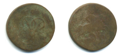 РОССИЯ 1 КОПЕЙКА 1758 медь 61-212