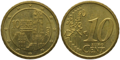 Австрия 10 евроцентов 2002 KM 3085 нордик 4567-433