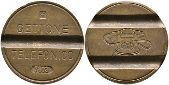ИТАЛИЯ ТЕЛЕФОННЫЙ ЖЕТОН № 7803, ДИАМЕТР 24,5 ММ. латунь 65-1037