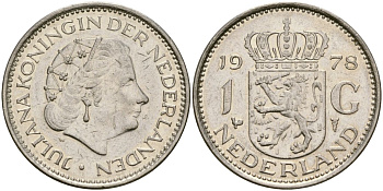 Нидерланды 1 гульден 1978 Юлиана (1948-1980) KM 184a никель 4573-1213