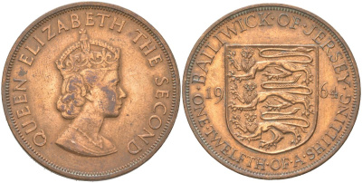 Джерси 1/12 шиллинга 1961 KM 21 бронза 4389-435