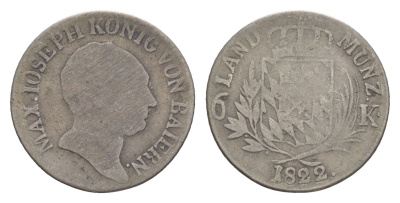 Бавария 6 крейцеров 1822 Максимилиан I (1806-1825) KM 686 серебро 4649-457