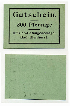 Германия  300 пфеннигов ND Бад-Бленхорст, лагерь военнопленных офицеров C-2689 бумага UNC (пресс) 504-17-3-2