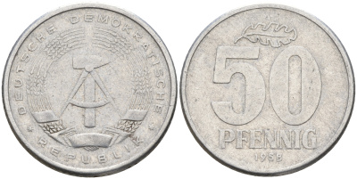 ГДР 50 пфеннигов 1958  KM 12.1 алюминий    4161-712