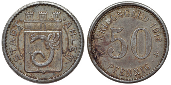 Германия, Ален 50 пфеннигов 1919 Северный Рейн-Вестфалия, нотгельд Funck 6.7 железо 4121-334