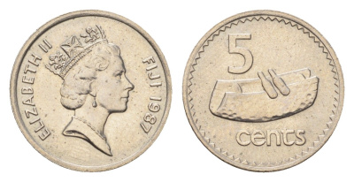 Фиджи 5 центов 1987 KM 51 медно-никель UNC 4669-545