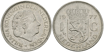 Нидерланды 1 гульден 1977 Юлиана (1948-1980) KM 184a никель 4579-545