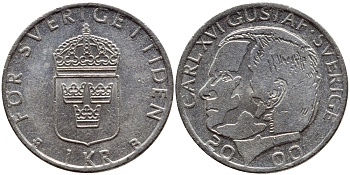 Швеция 1 крона 2000 Карл XVI Густав (1973- ) KM 852а медно-никель 4364-3432