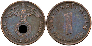 Германия 1 рейхспфенниг 1937 A KM 89 бронза    4189-221