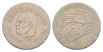 Тунис 1/2 динара 1976 KM 303 медно-никель 4648-1114