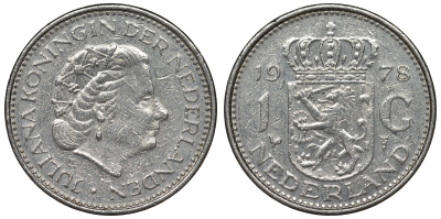 Нидерланды 1 гульден 1978 Юлиана (1948-1980) KM 184a никель 4681-424