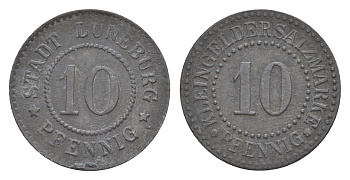 Люнебург 10 пфеннигов ND Funck 310.2, Men18 19781.2 цинк 4528-864