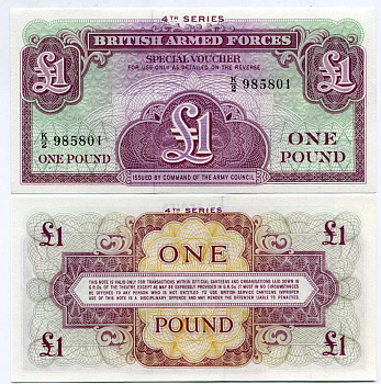 Англия 1 фунт 1962 для вооружённых сил Pick M36 a бумага UNC (пресс) 450-7-1
