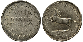 Брауншвейг-Вольфенбюттель 1/6 талера 1784 MC, вес 5,11 гр. KM 1001 серебро 413-2132