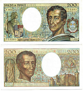 ФРАНЦИЯ 200 ФРАНКОВ 1981 Pick 155а бумага 7217-56-1