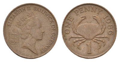 Гернси 1 пенни 1986 KM 40 бронза 4690-231