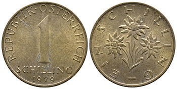 АВСТРИЯ 1 ШИЛЛИНГ 1979 KM 2886 алюминиевая бронза 51-1213