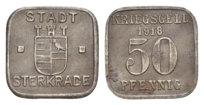 Штеркраде 50 пфеннигов 1918 Funck 521.3A, Men18 30164.3 железо 4636-1055