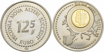 НИДЕРЛАНДЫ 12 1/2 ЕВРО ND СО СТАРОЙ МОНЕТОЙ медно-никель UNC 107-1035