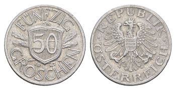 Австрия 50 грошей 1947 KM 2870 алюминий 4647-1157