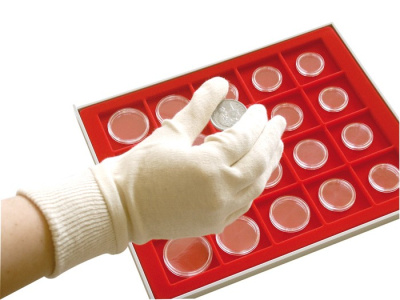 Нумизматические перчатки из хлопка, Lindner. 8042